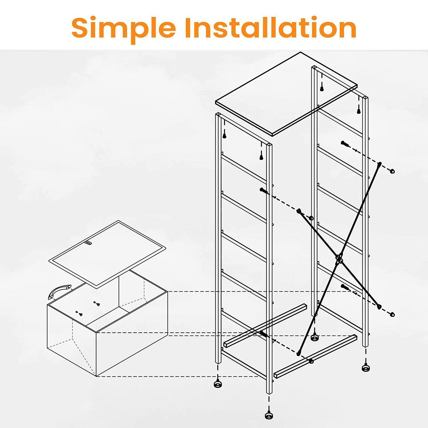 Pellebant 6 Drawers Vertical Dresser Storage Tower Chest, Blue