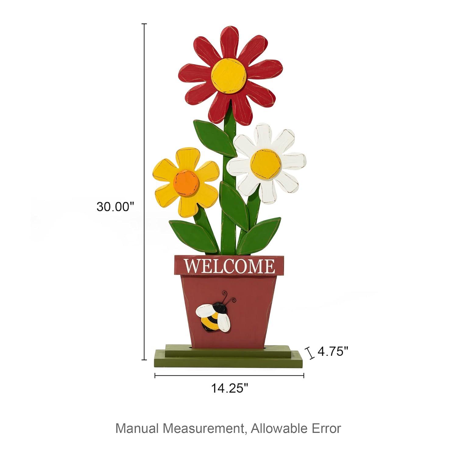 30-Inch Multicolor Wood Outdoor Welcome Porch Sign