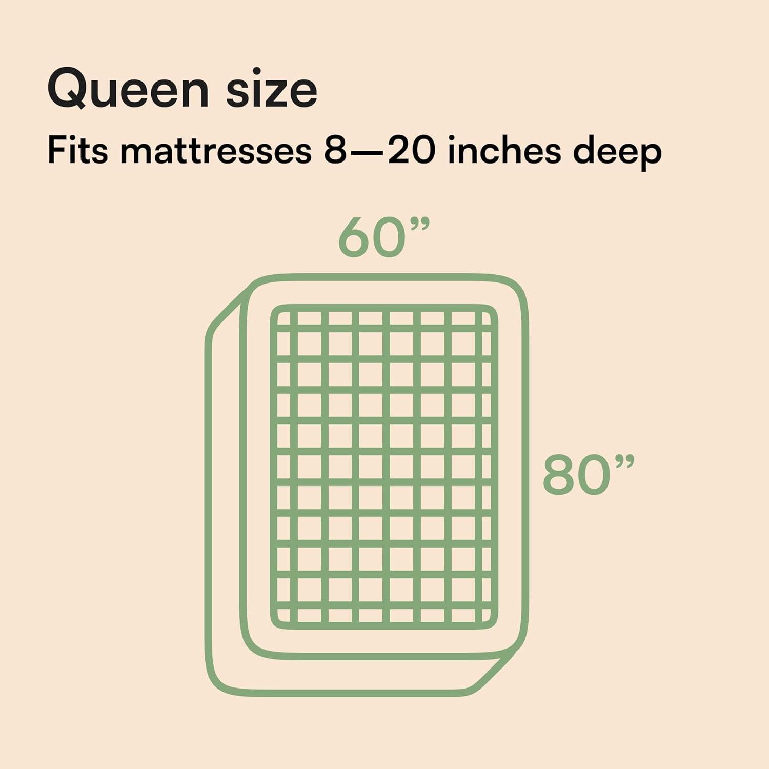 Queen Bamboo Cooling Quilted Mattress Topper with Pillow Protector