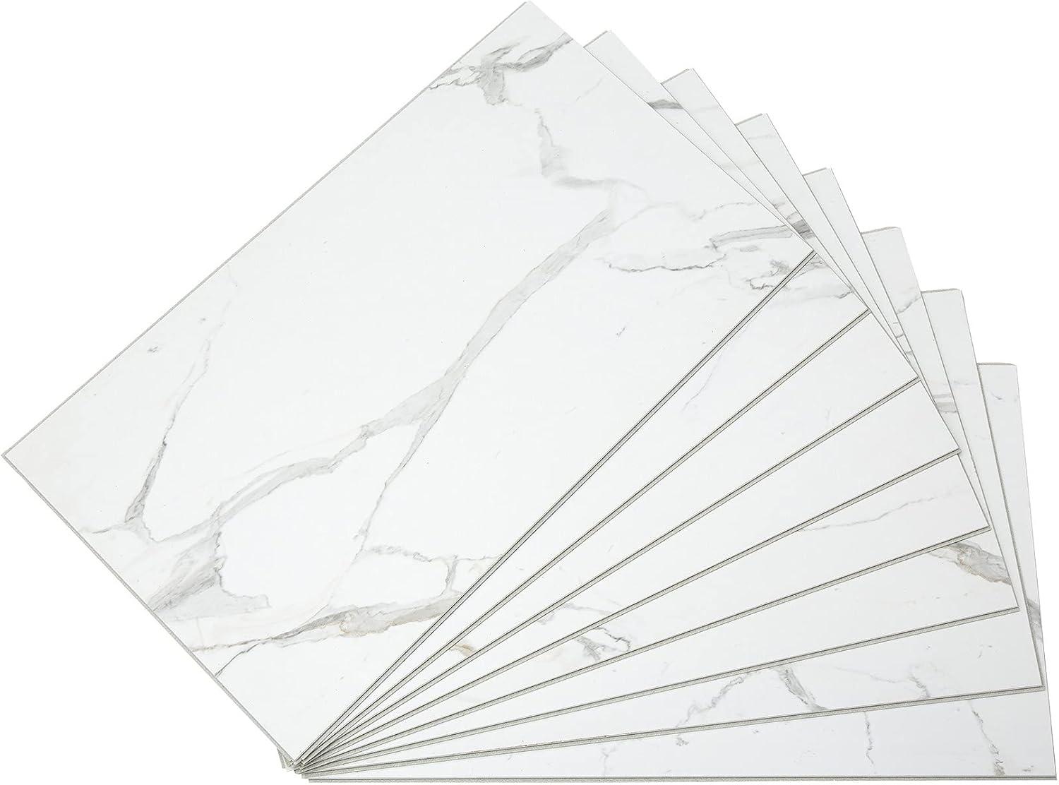 Carrara Marble 25.6in x 14.8in Vinyl Wall Tiles