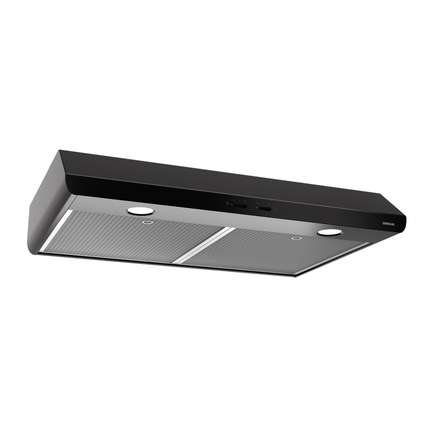 Broan NuTone Broan NuTone 30" Steel 250 CFM Convertible Under Cabinet Range Hood with Mesh Filter BKSH130BL