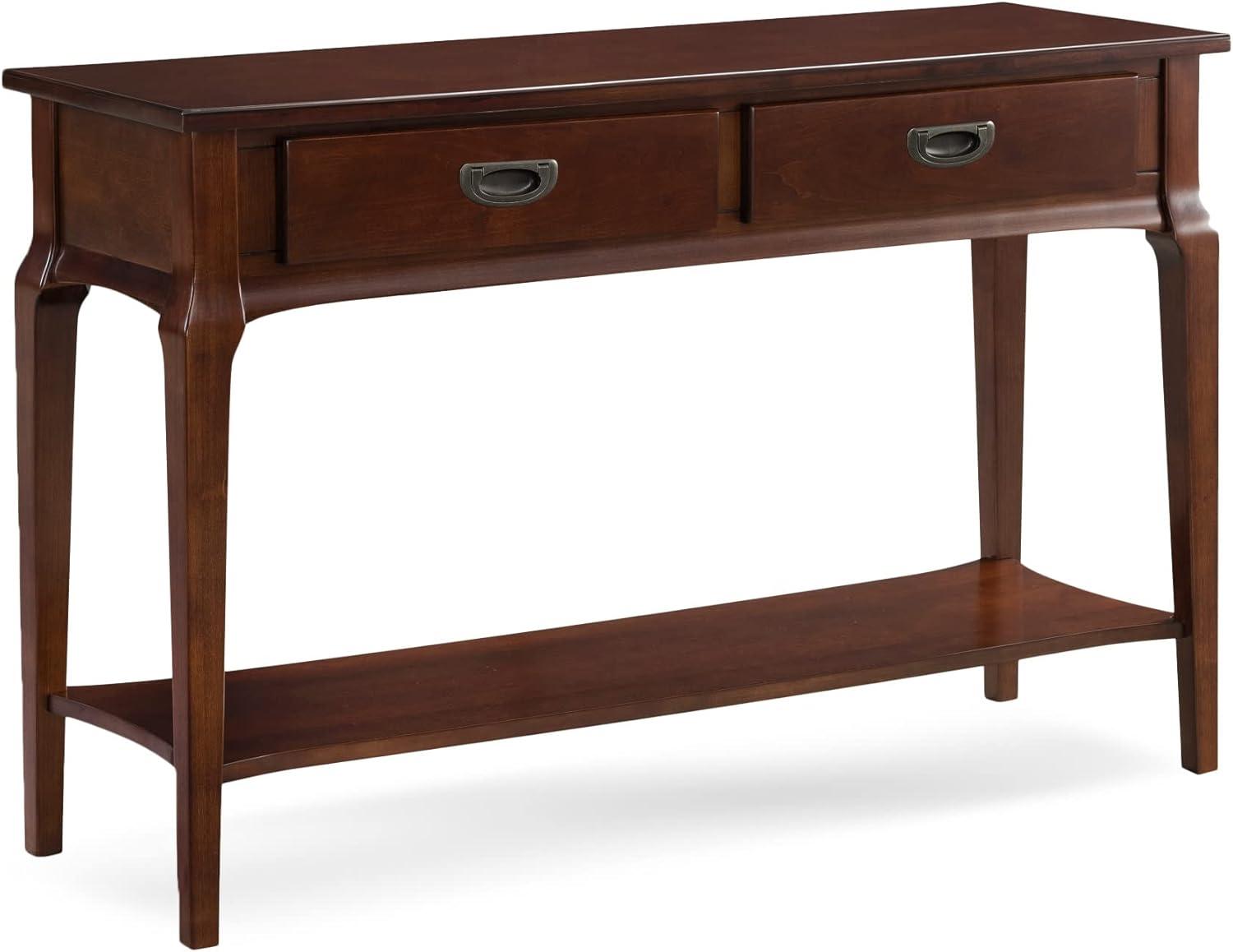 Leick Home Stratus Two Drawer Sofa Table in Heartwood Cherry