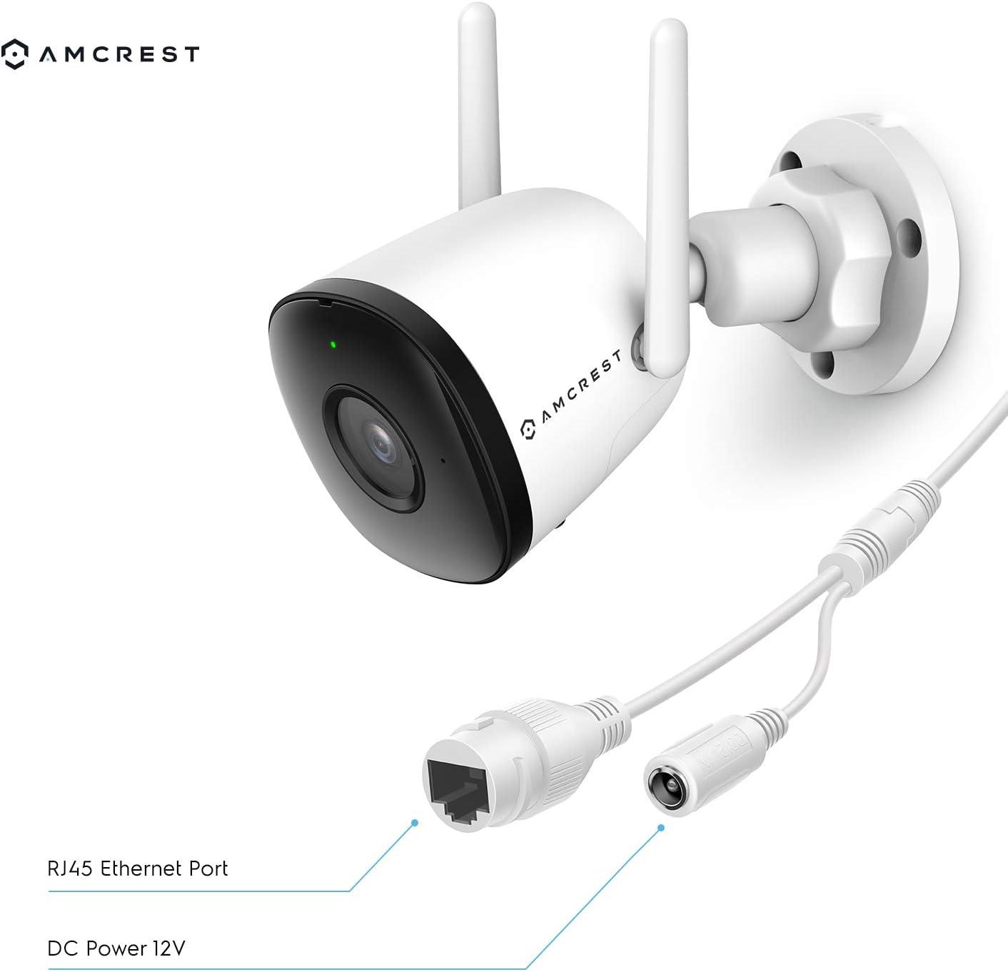 Amcrest 1080P WiFi Camera Outdoor, Smart Home 2MP Bullet IP Security Camera Outdoor Wireless, 98ft Nightvision, Built-in Mic, 102° FOV, 256GB MicroSD Storage (Sold Separately), ASH22-W (Wired Power)