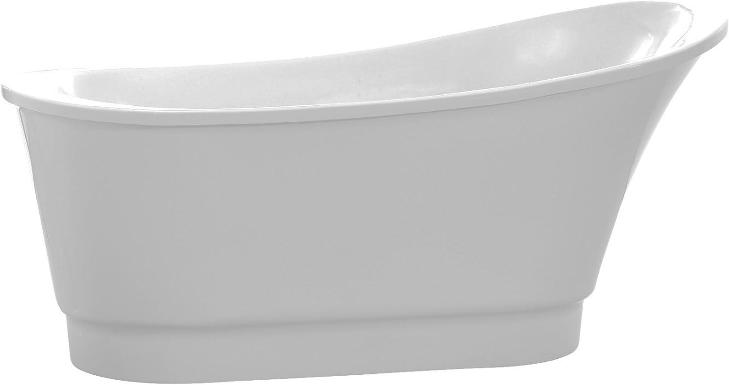 Prima 67'' Glossy White Acrylic Freestanding Soaking Bathtub