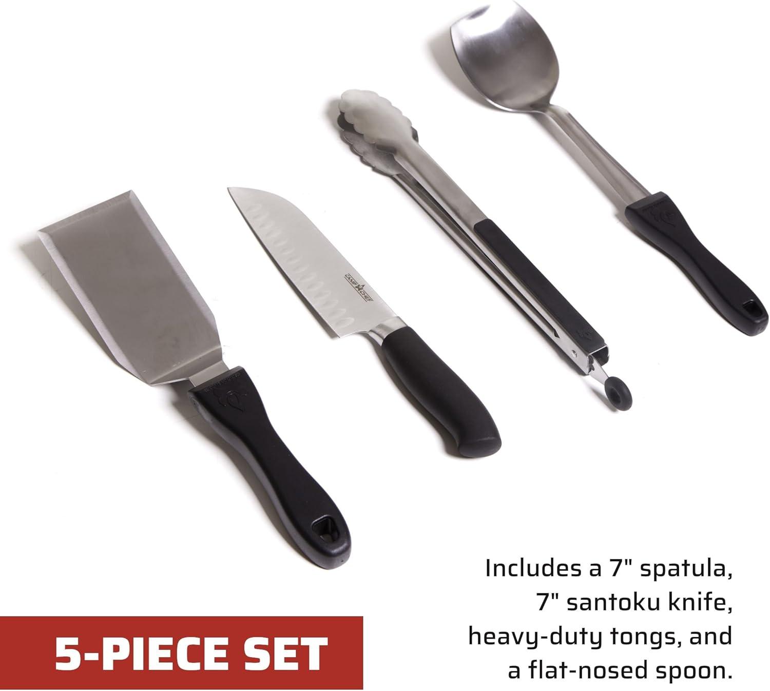 Camp Chef 5 Piece All Purpose Chef Set - KSET5, Stainless Steel Camping Mess Kit