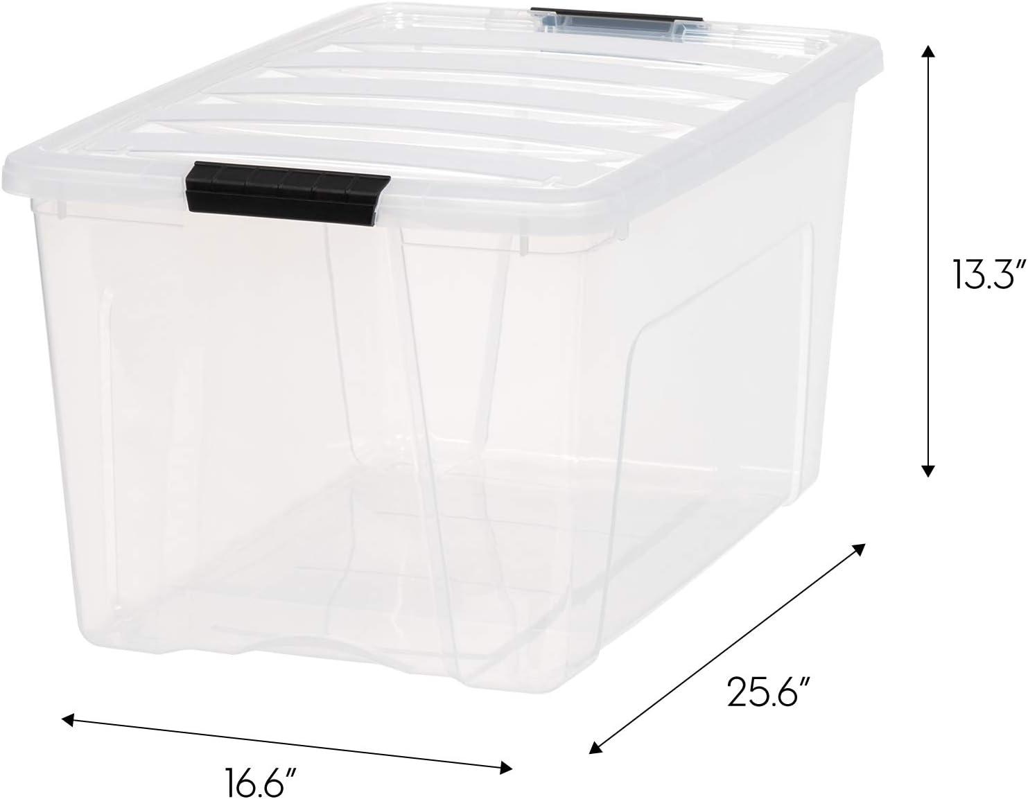 72qt Plastic Storage Bins with Lids and Secure Latching Buckles - 4 Pack