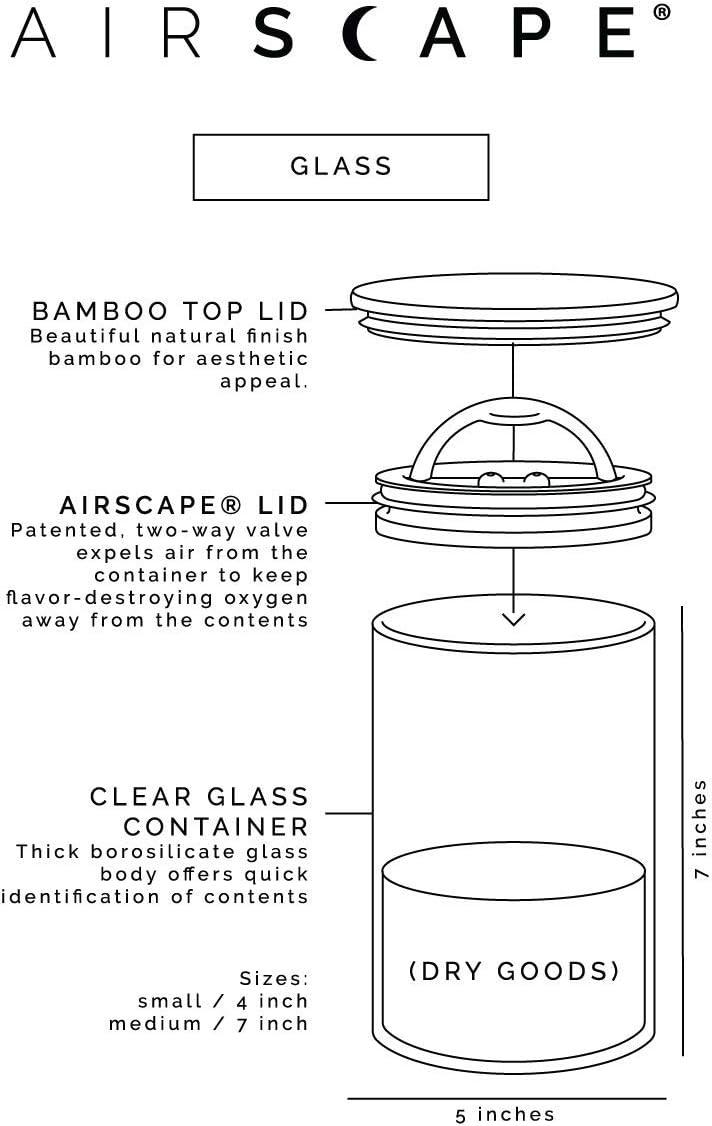 Clear Glass Food Storage Canister with Bamboo Lid