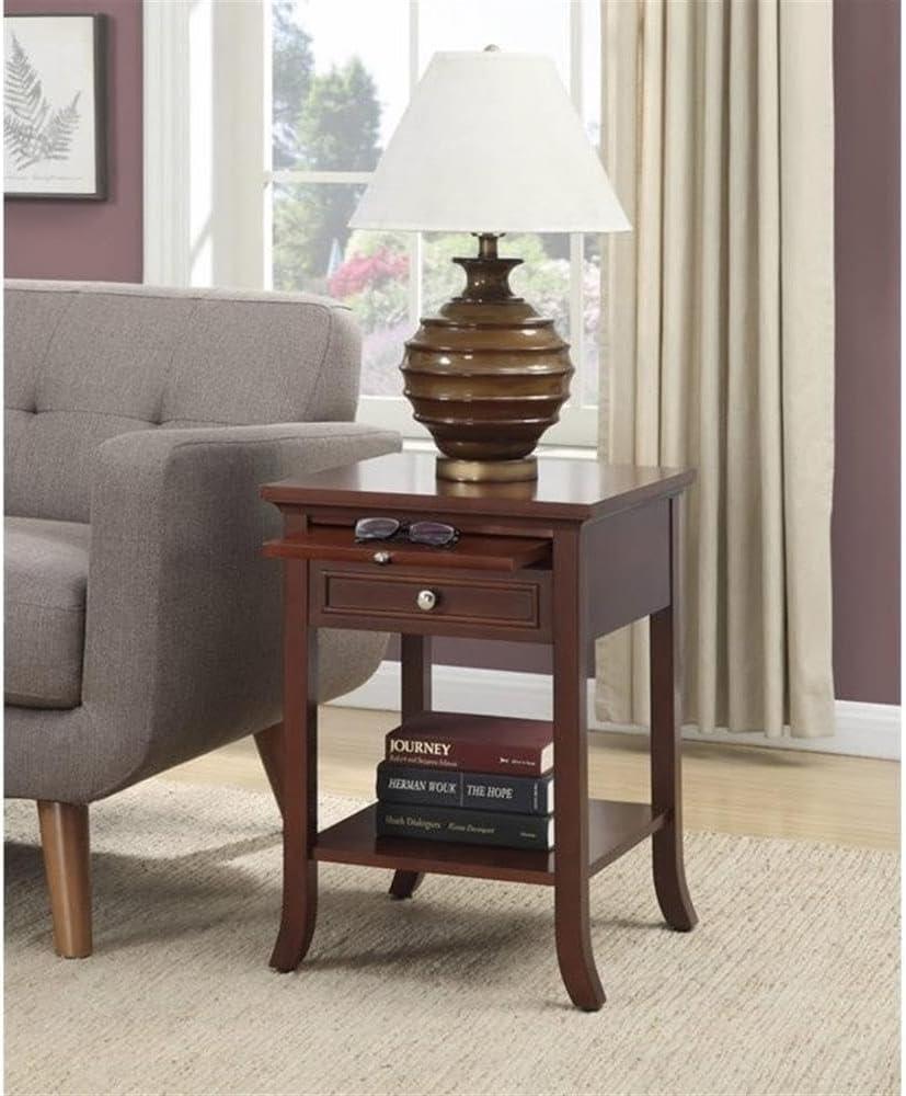 Convenience Concepts American Heritage Logan End Table with Drawer and Slide, Multiple Colors