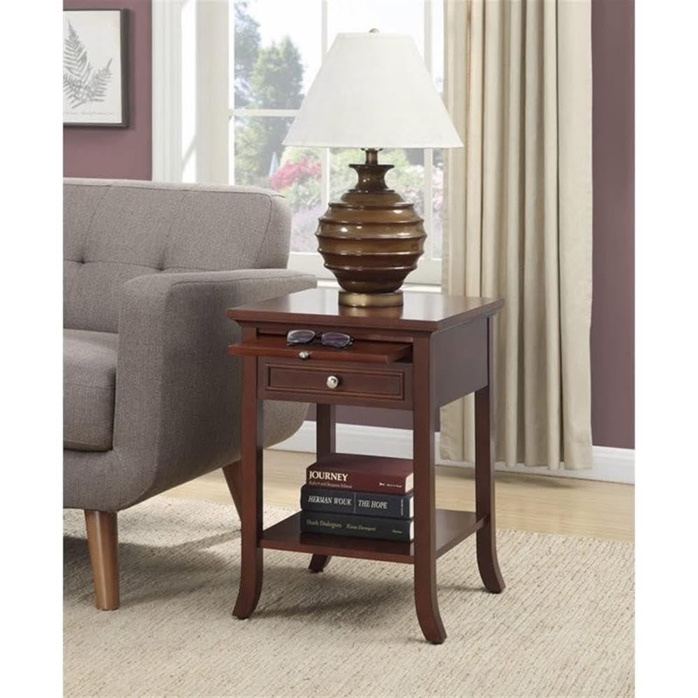 Convenience Concepts American Heritage Logan End Table with Drawer and Slide, Multiple Colors
