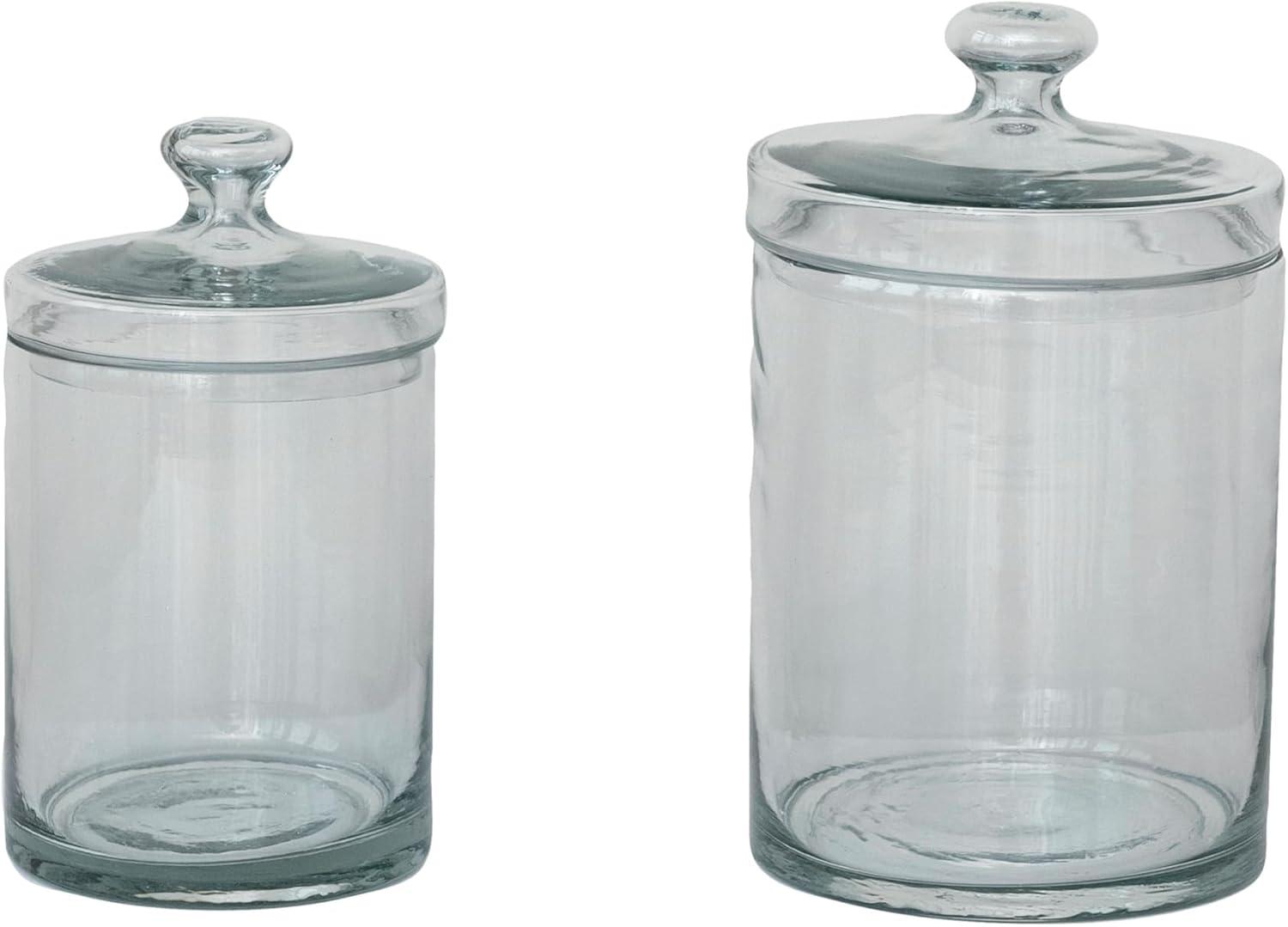 Small Clear Glass Apothecary Jar with Lid