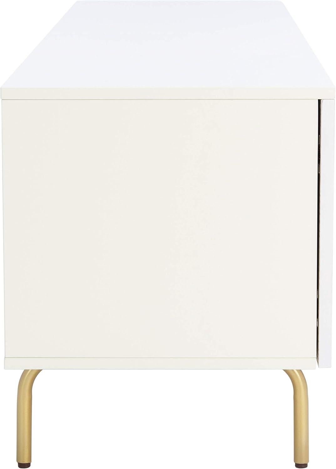 SAFAVIEH Genevieve Modern Storage TV Stand, Cream/White Washed (54 in. W x 15.7 in. D x 19.7 in. H)