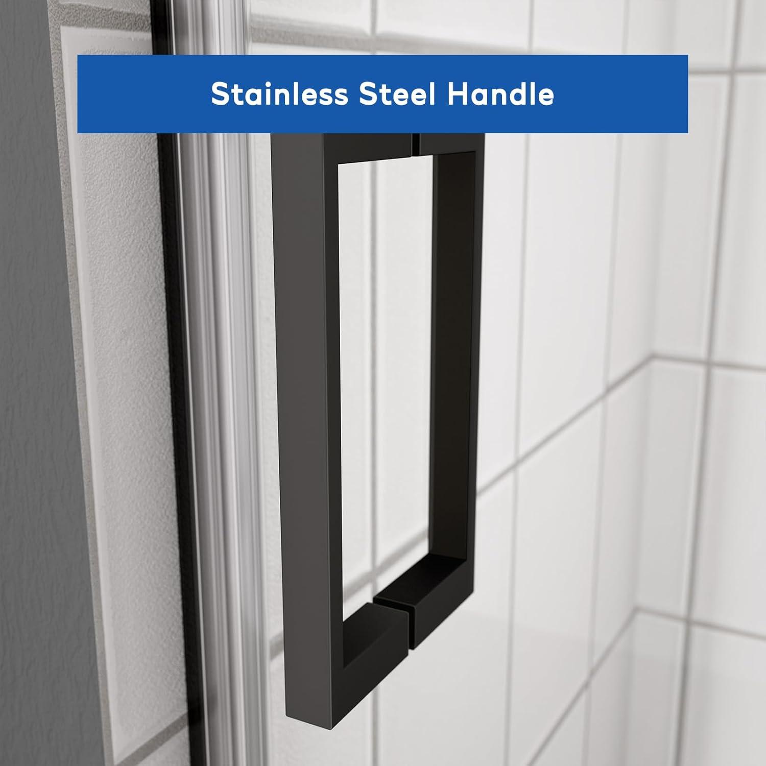 Glass shower door  sliding door  with 5/16” tempered glass and Matted Black finish