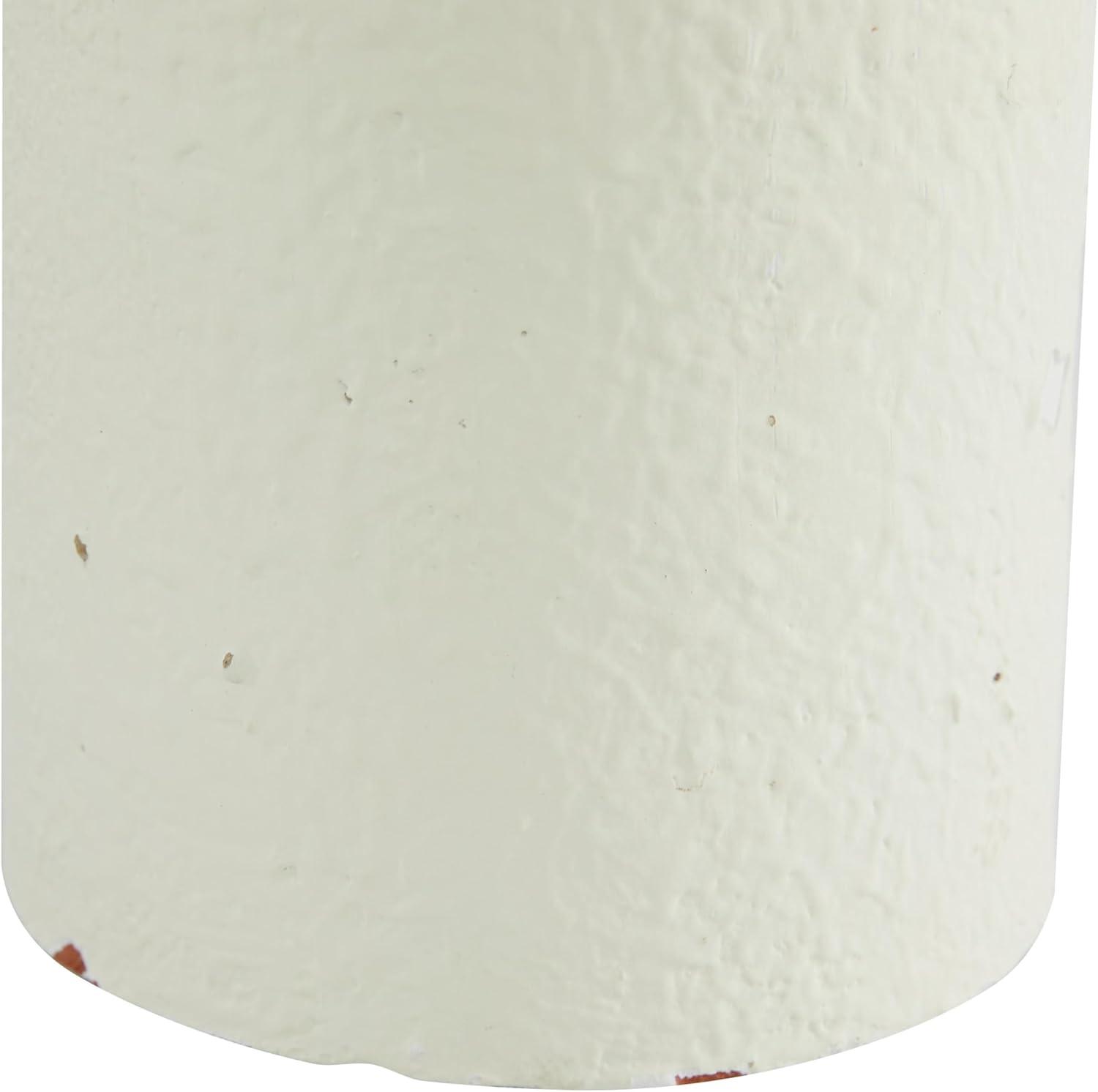 Novogratz Ceramic Decorative White Vase with Terracotta Detailing Set