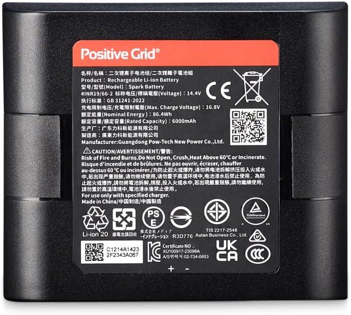 Positive Grid Black Rechargeable Battery for Spark Amps