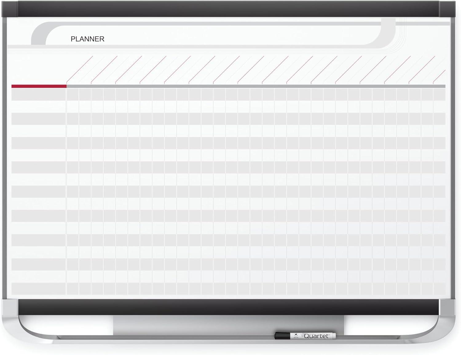 Quartet Prestige 2 Total Erase Project Planner - Wall Mountable - Metal - Graphite (PP32P2)