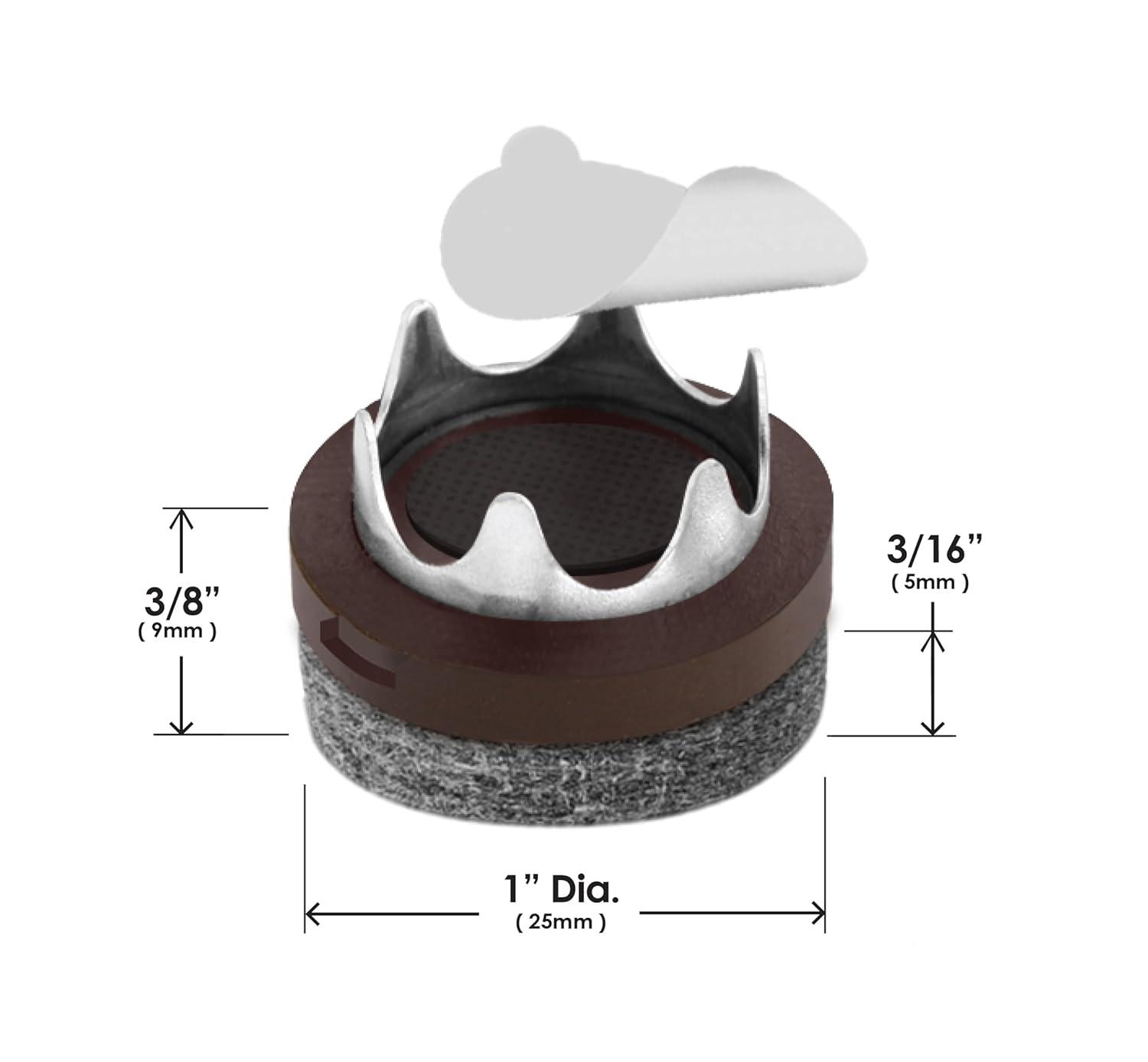 Slipstick Gorillafelt Cb257 Chair Leg Floor Protectors/Felt Glides (Set Of 16) Tap On Felt Furniture Pads Guaranteed To Stay On, 1 Inch Round Sliders (Set of 16)