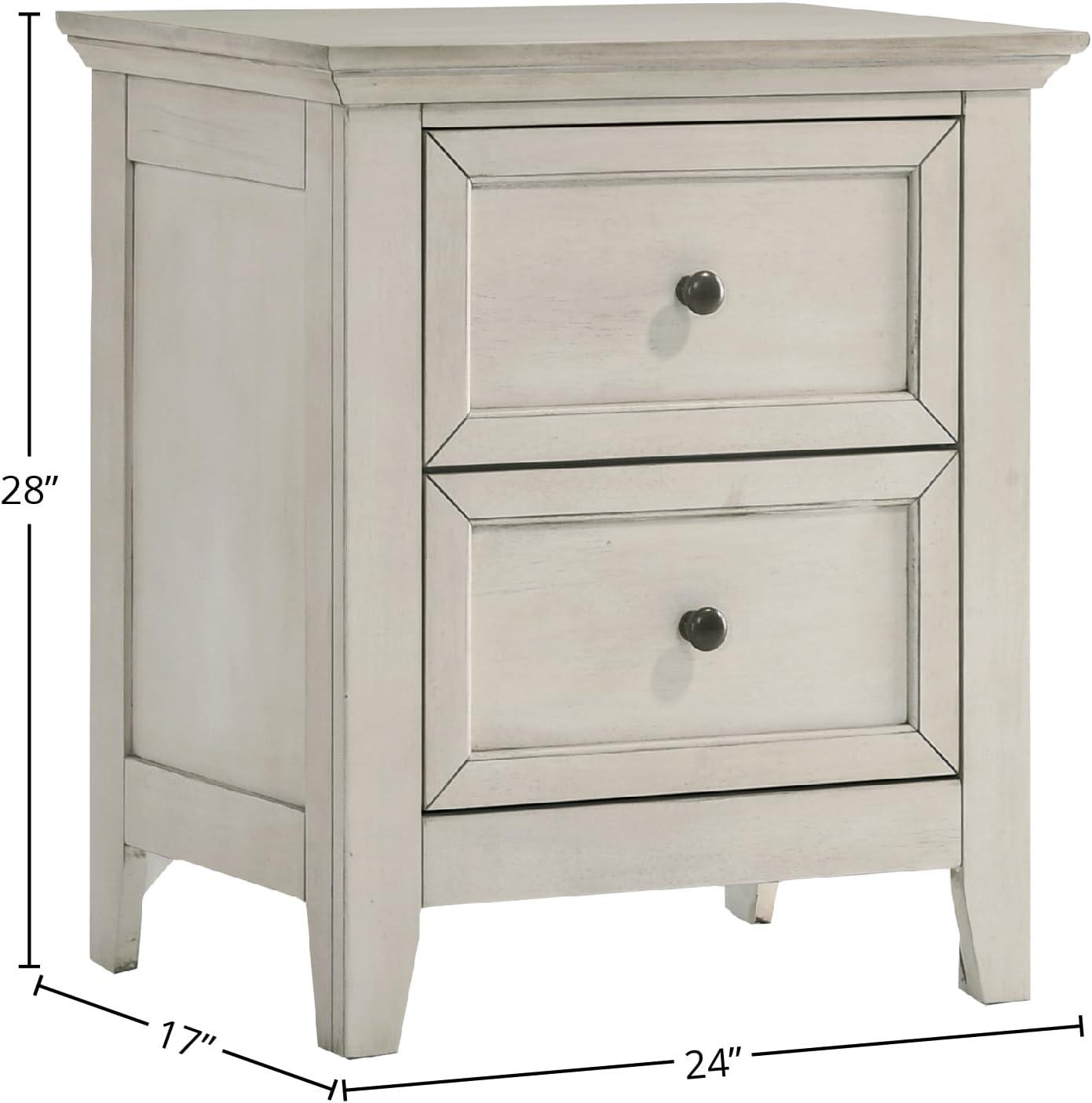 Intercon Furniture San Mateo Youth 2-Drawer Wood Nightstand in White