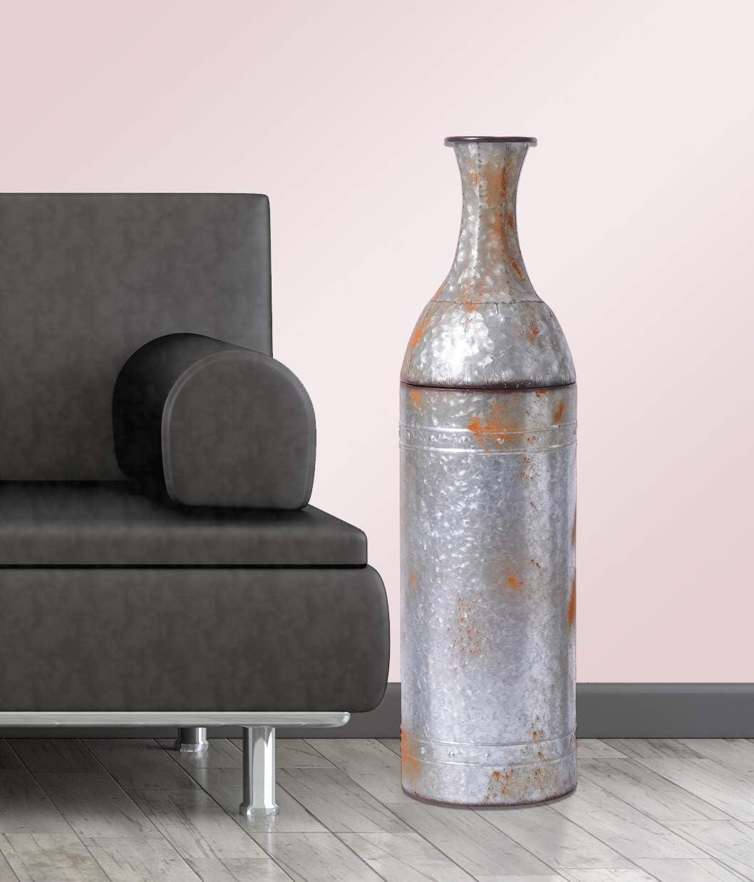 Vintiquewise 43" Rustic Farmhouse Style Galvanized Metal Floor Vase Decoration, Large
