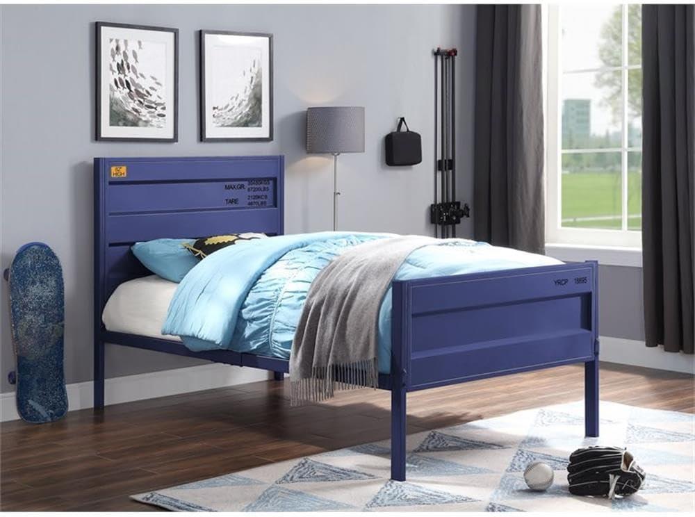 Cargo 79" Full Bed Blue - Acme Furniture: Contemporary Metal, No Box Spring Required