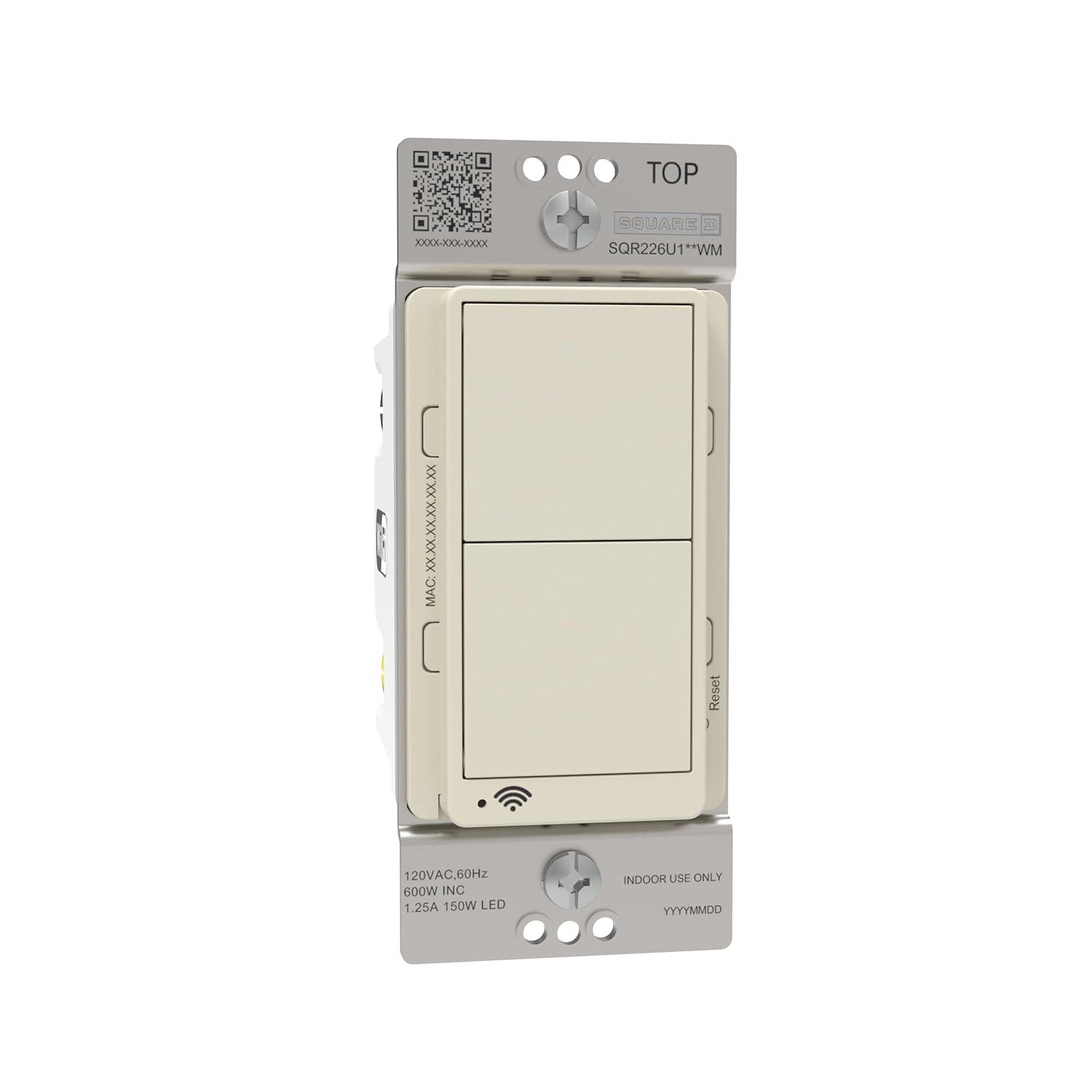 X Series 15 Amp Single Pole/3-Way Matter Smart Wi-Fi Rocker Switch Light Switch, Beige SQR141U1LAWM