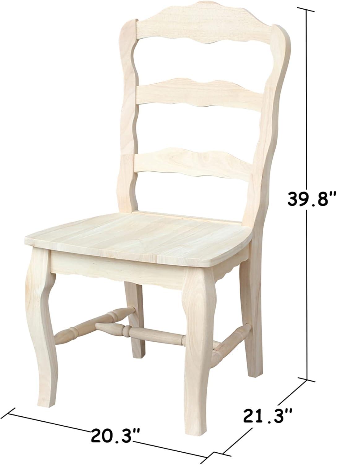 Elegant High-Back Ladderback Microfiber Upholstered Side Chair in Wood