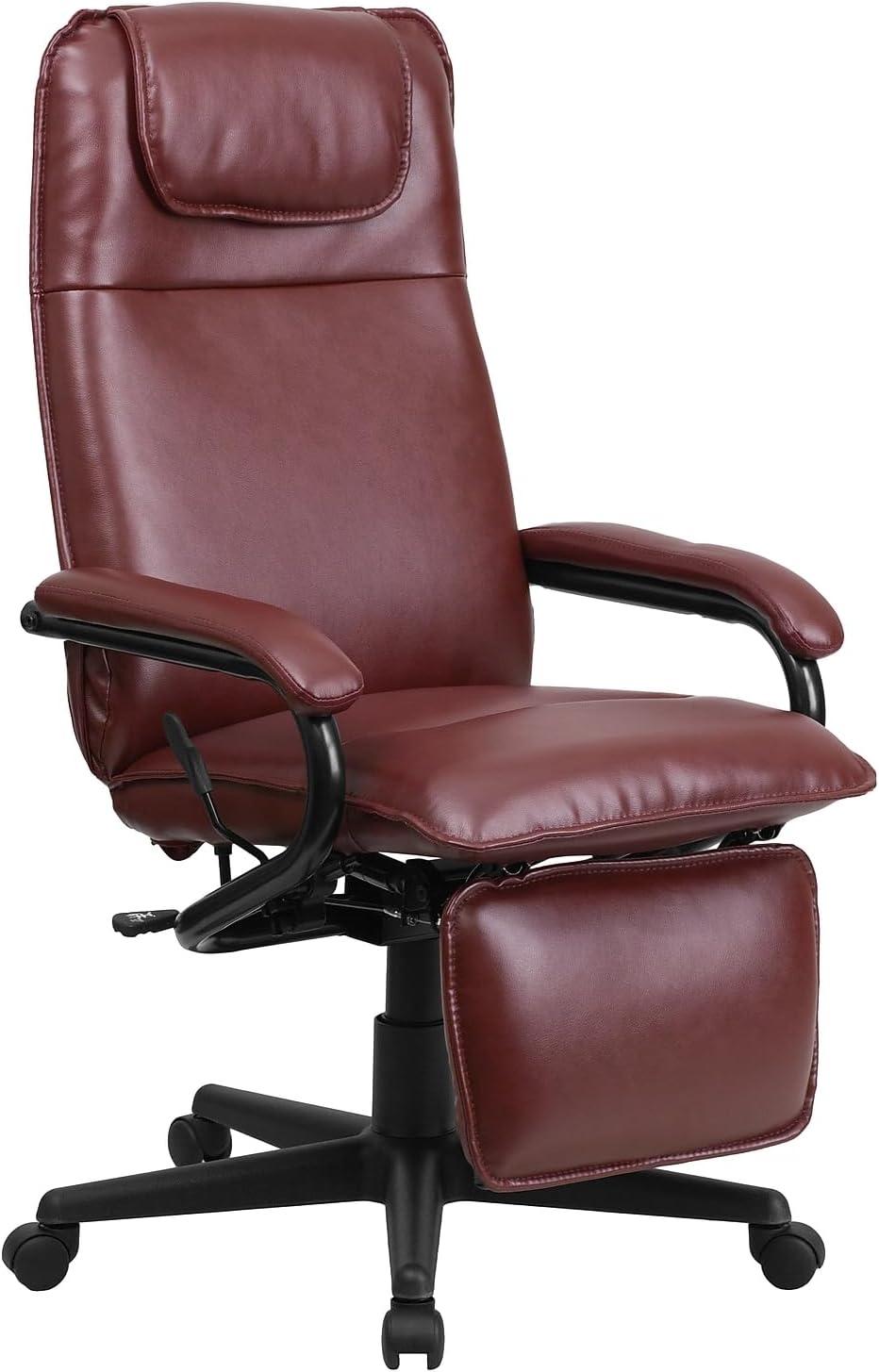 Flash Furniture High Back LeatherSoft Executive Reclining Ergonomic Swivel Office Chair with Arms