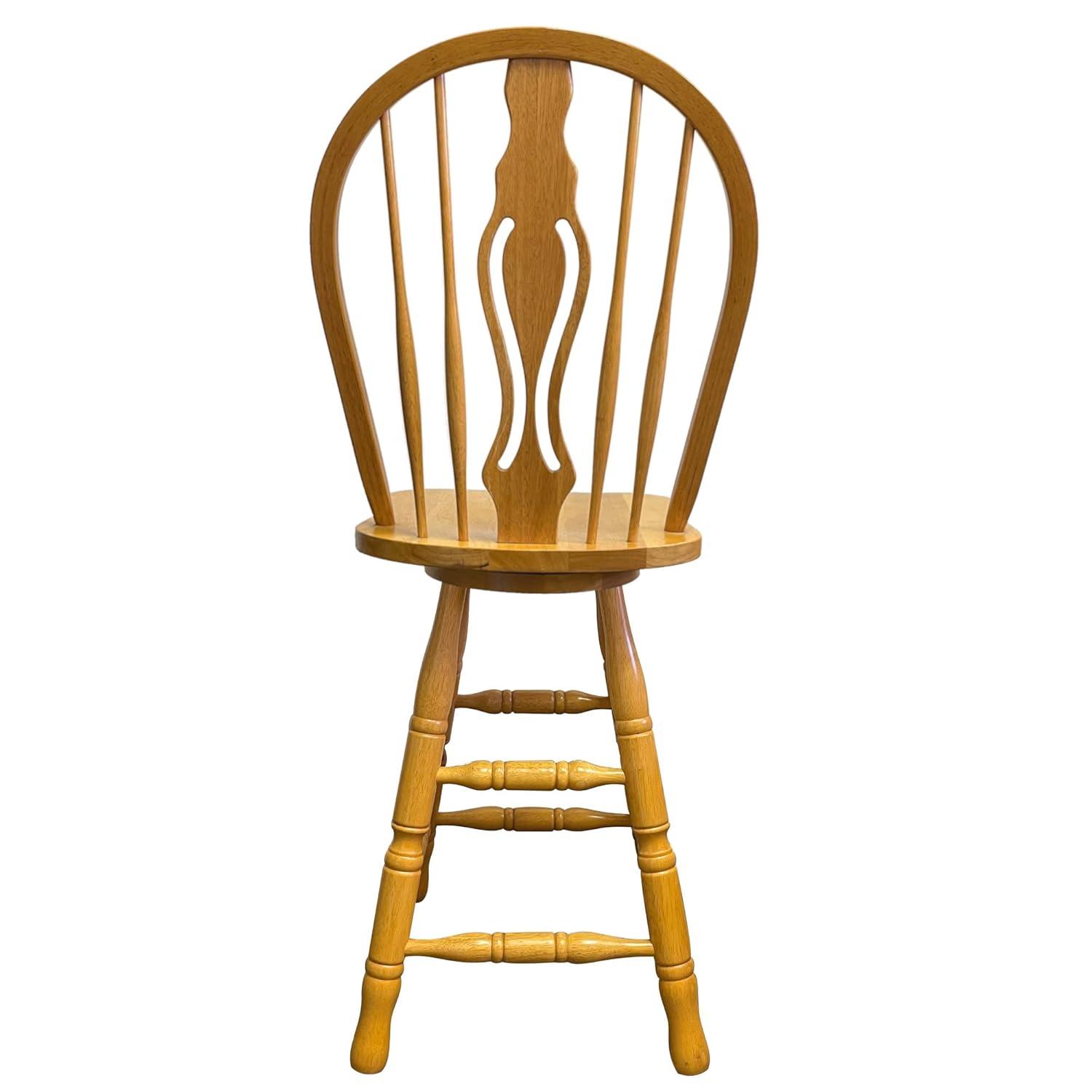 Sunset Trading Oak Selections Keyhole 24" Wood Barstool/Counter Stool in Oak