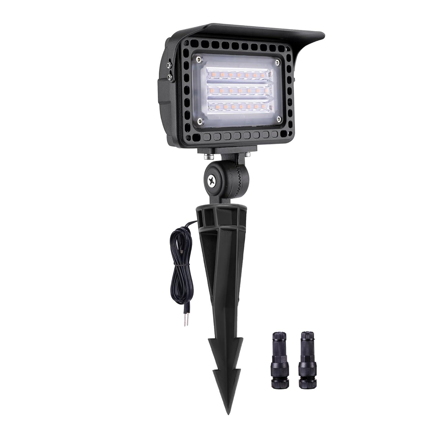 Gardenreet 20W Outdoor Flood Light Dimmable LED, Die-cast Aluminum, 2700K 1800LM, 12V Low Voltage, Waterproof Light Landscape Fixture With Adjustable Angle Arm and Rotating Lamp Shades