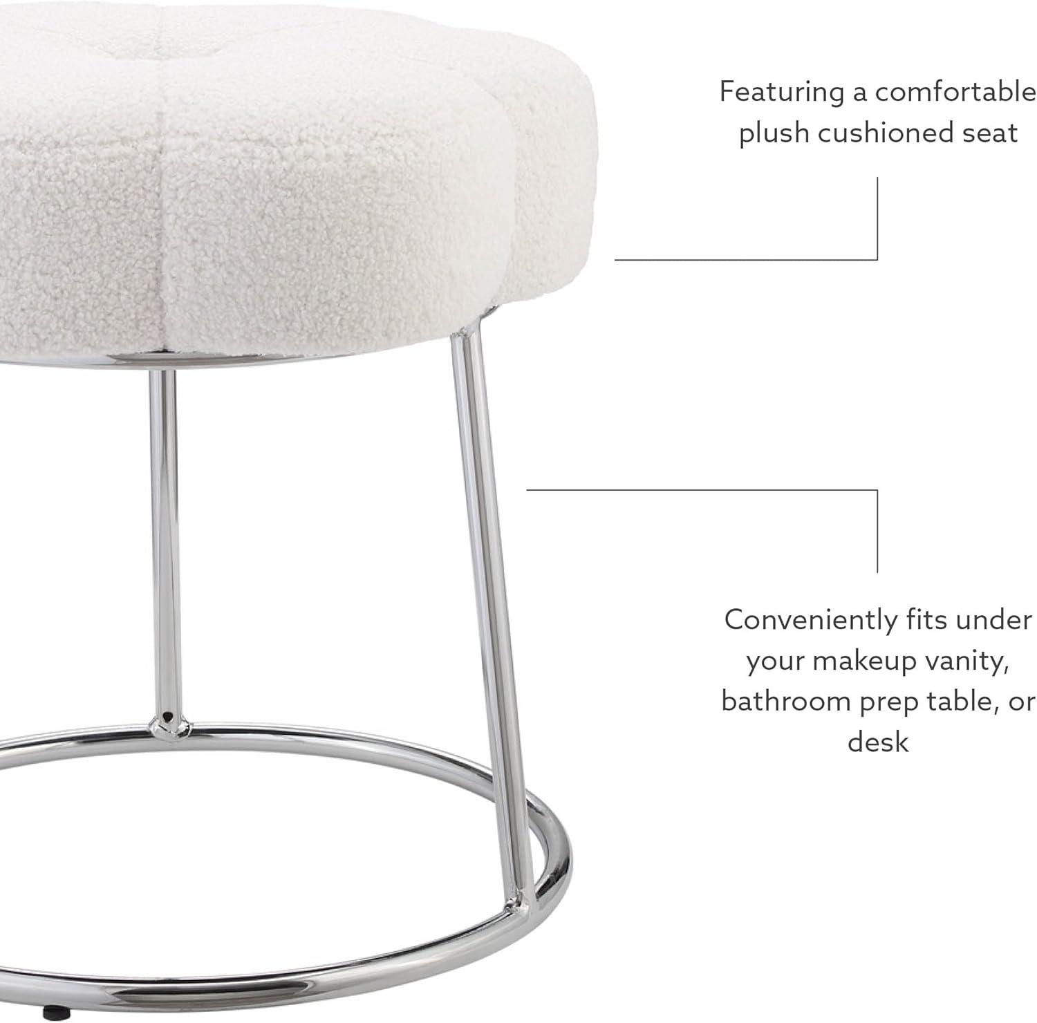 Ciara Flower Cushioned Vanity Stool