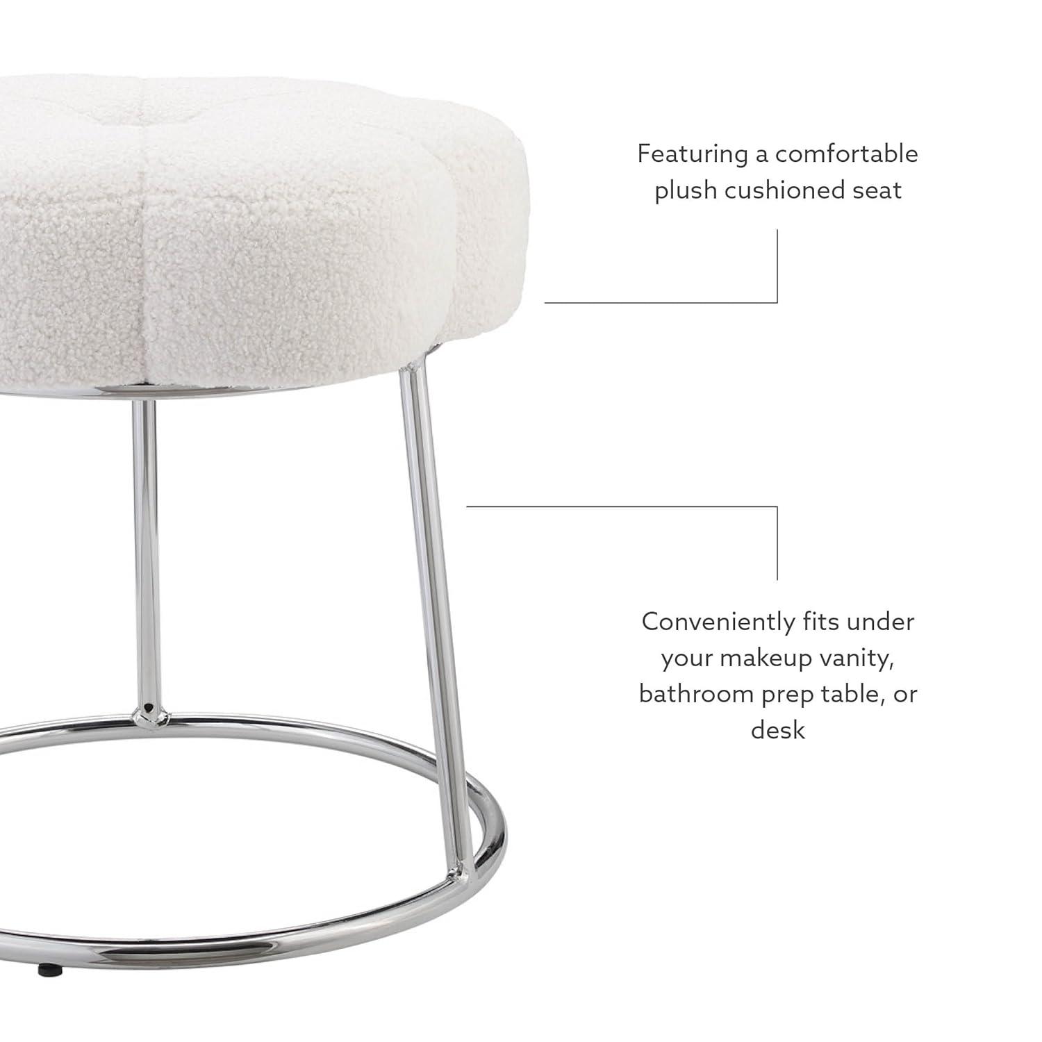Ciara Flower Cushioned Vanity Stool