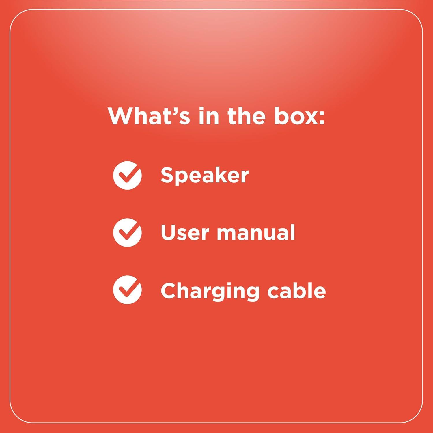 Black Portable Bluetooth Outdoor Speaker with Carrying Strap