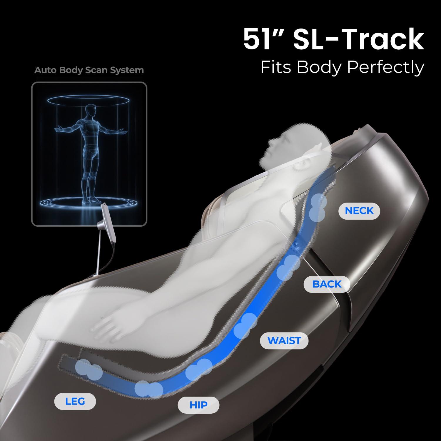 2025 Revive | 4D Massage | Health Fingerprint Sensor| Massage Chair Zero Gravity| AI Health Detection| 40 Cell Full Body Air Massage | (Beige)