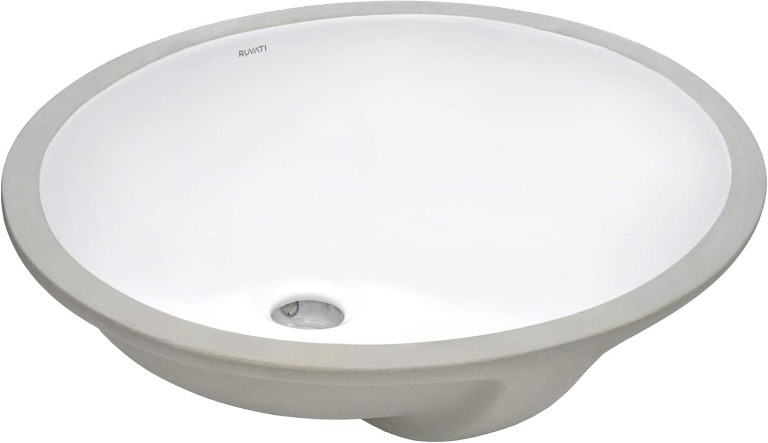 Novatto 19.5'' White Porcelain Oval Bathroom Sink with Overflow