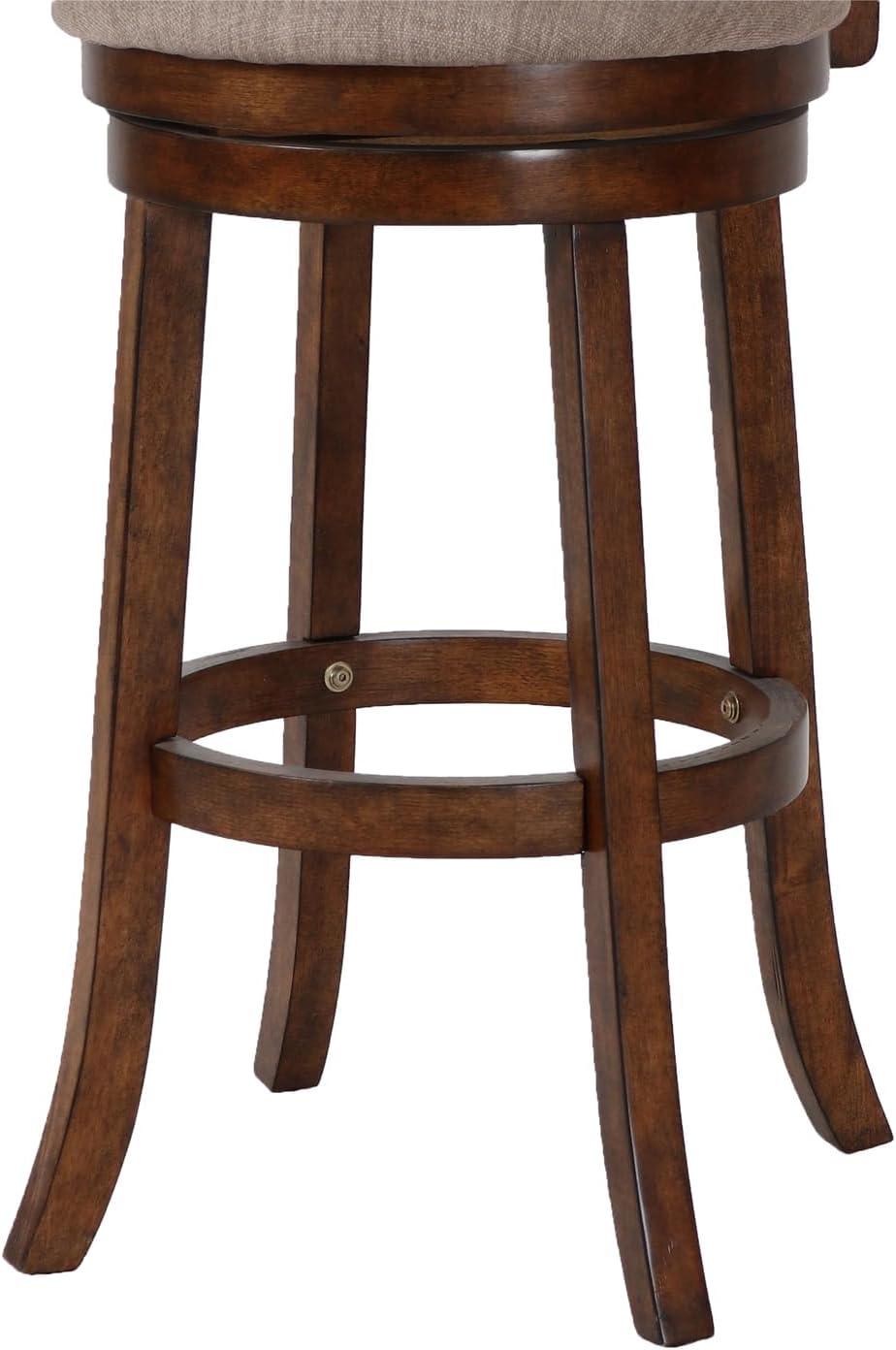 New Classic Furniture, Aberdeen Brown Solid Wood Swivel Bar Stool (Set of 2), Brown