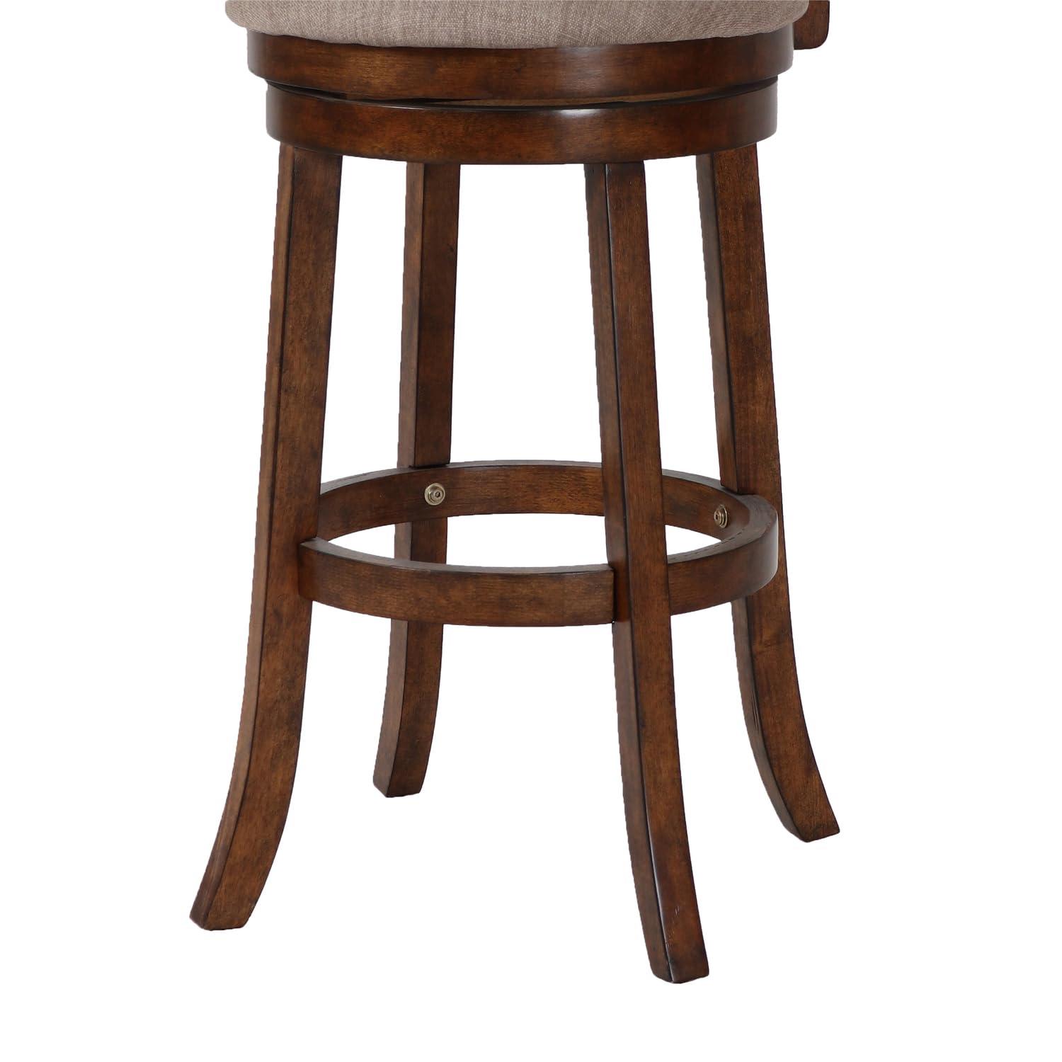 New Classic Furniture, Aberdeen Brown Solid Wood Swivel Bar Stool (Set of 2), Brown