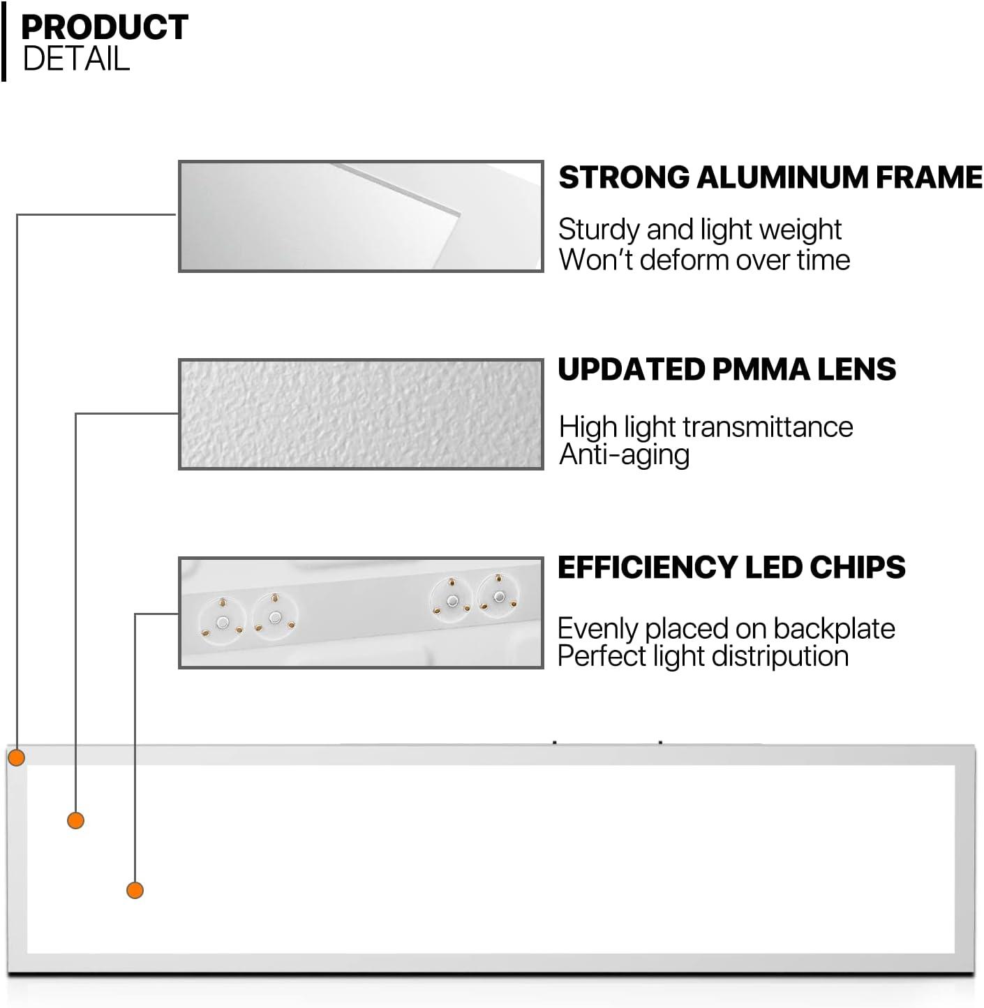 Dimmable Rectangle Flat Panel Ceiling Light