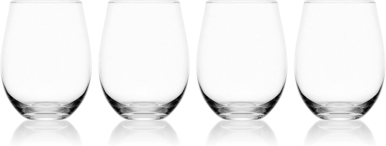 Lana Clear Lead-Free Crystal Stemless Wine Glasses, Set of 4