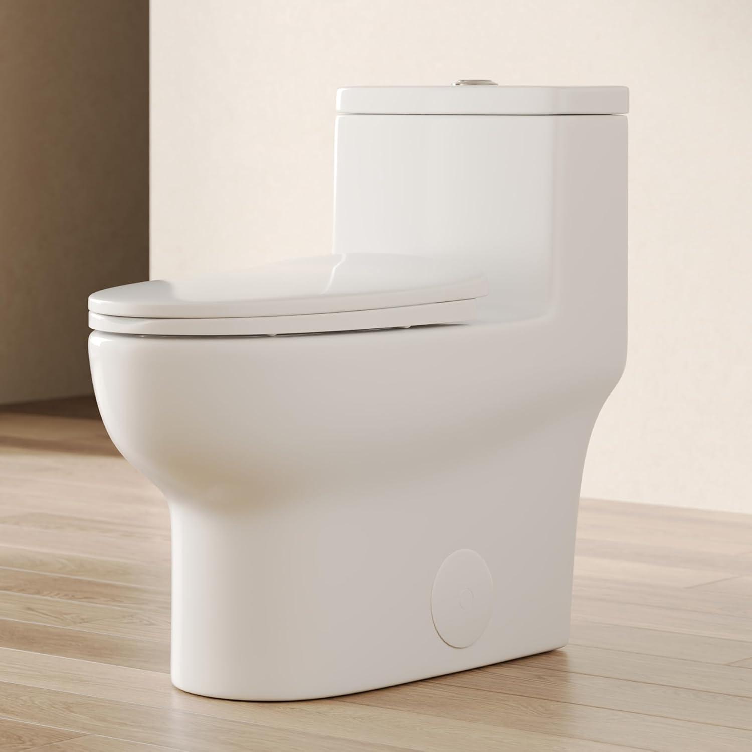Ally Standard Bathroom Toielt, Modern Toilet with Comfort Chair Height Floor Mounted(Seat Included)