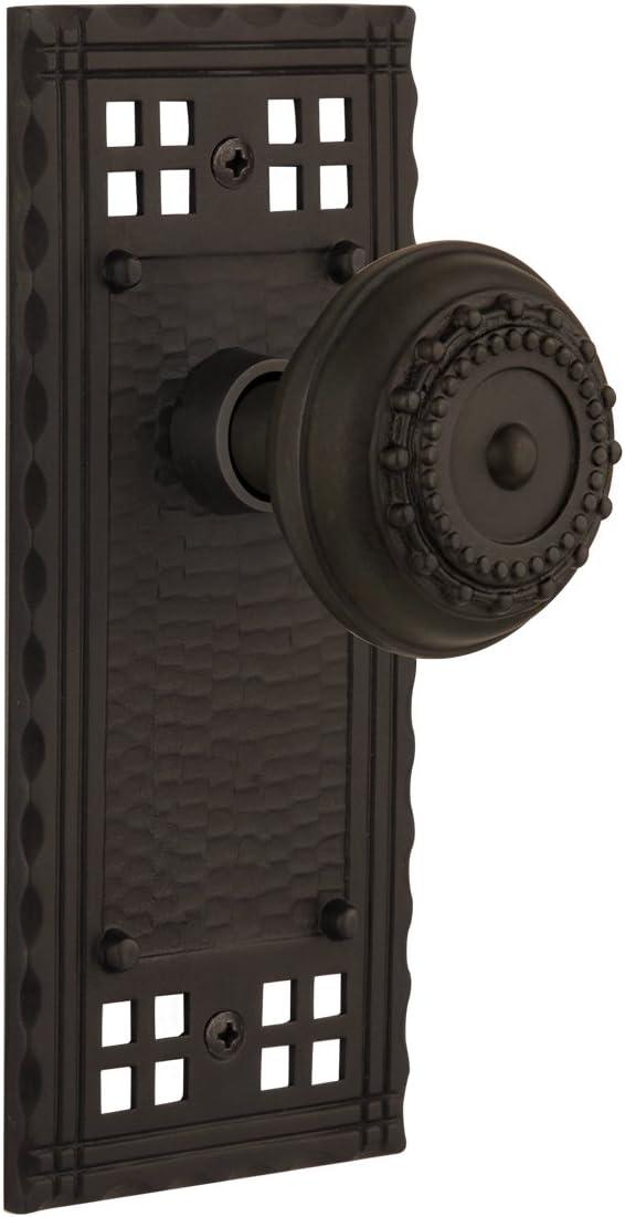 Oil-Rubbed Bronze Craftsman Plate with Meadows Door Knob