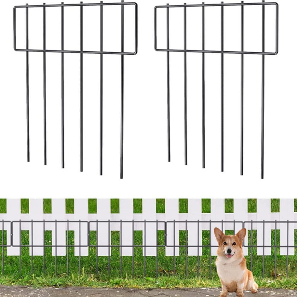 10 Pack Black Metal Garden Animal Barrier Fence Panels