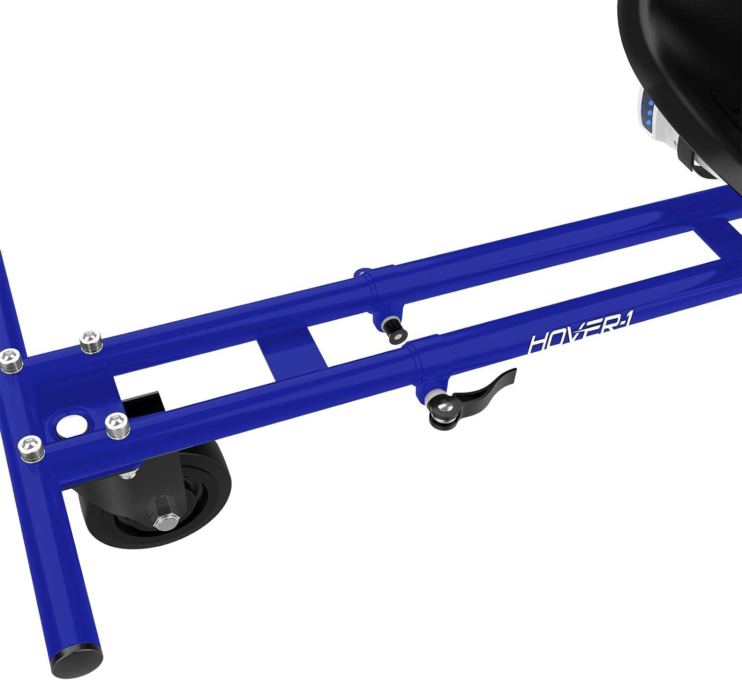 Blue Adjustable Hoverboard Go-Kart Attachment with Rubber Wheels