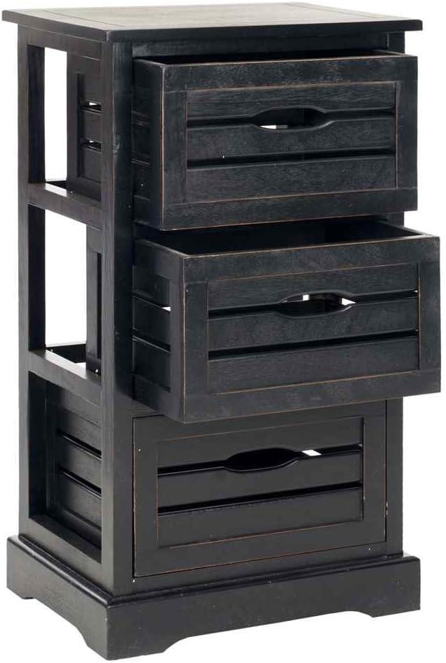 Samara 3 Drawer Cabinet - AMH5713 - Distressed Black - Safavieh Couture