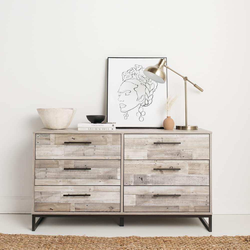 Signature Design by Ashley Casual Neilsville 6 Drawer Dresser, Whitewash