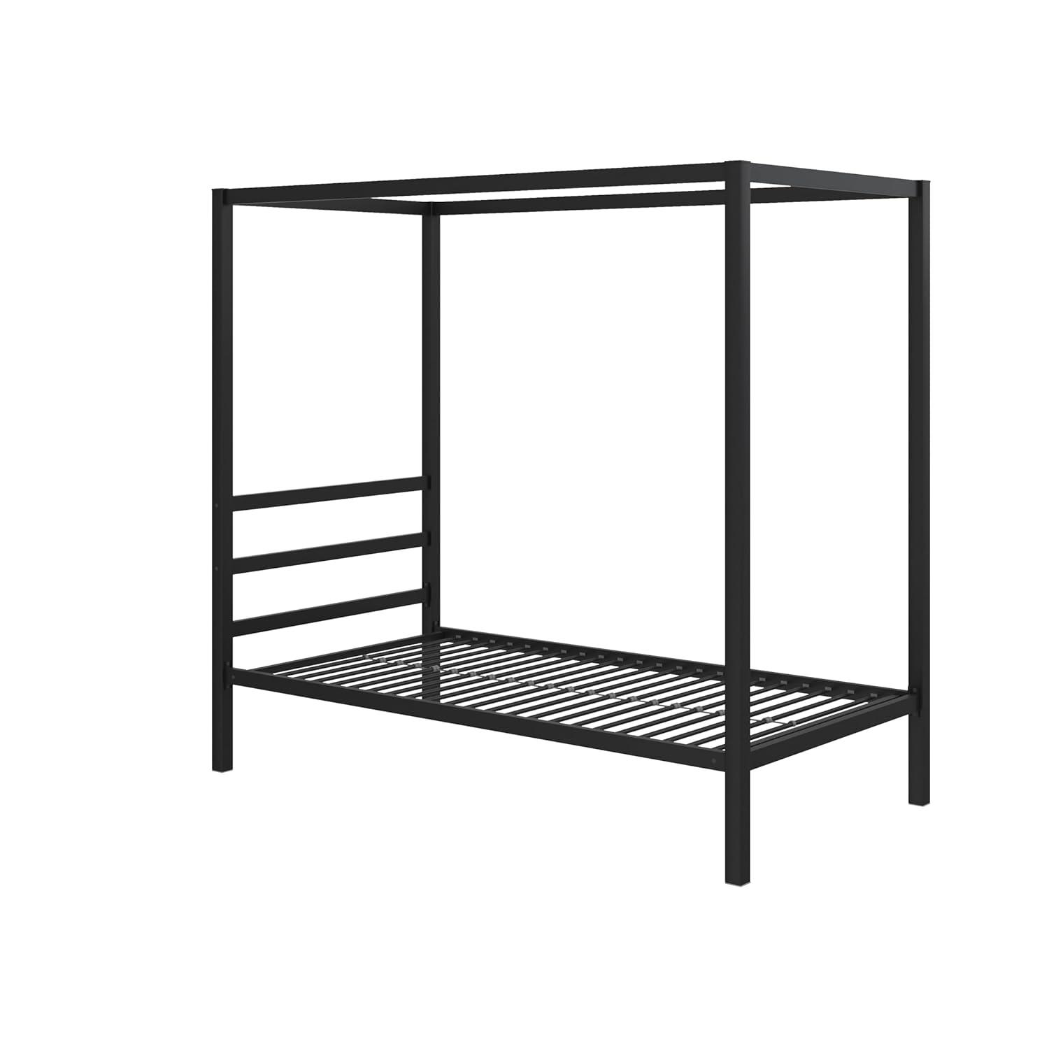 DHP Modern Metal Canopy Bed, Twin, Black