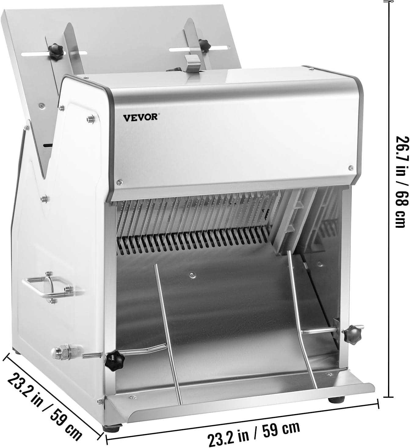 VEVOR Commercial Toast Bread Slicer 12mm Thickness, Electric Bread Cutting Machine 31 Pcs, Commercial Bakery Bread Slicer,110V Toast Cutter Cutting Machine, Bread Cutter for Bread Sheet Cutter Cutting