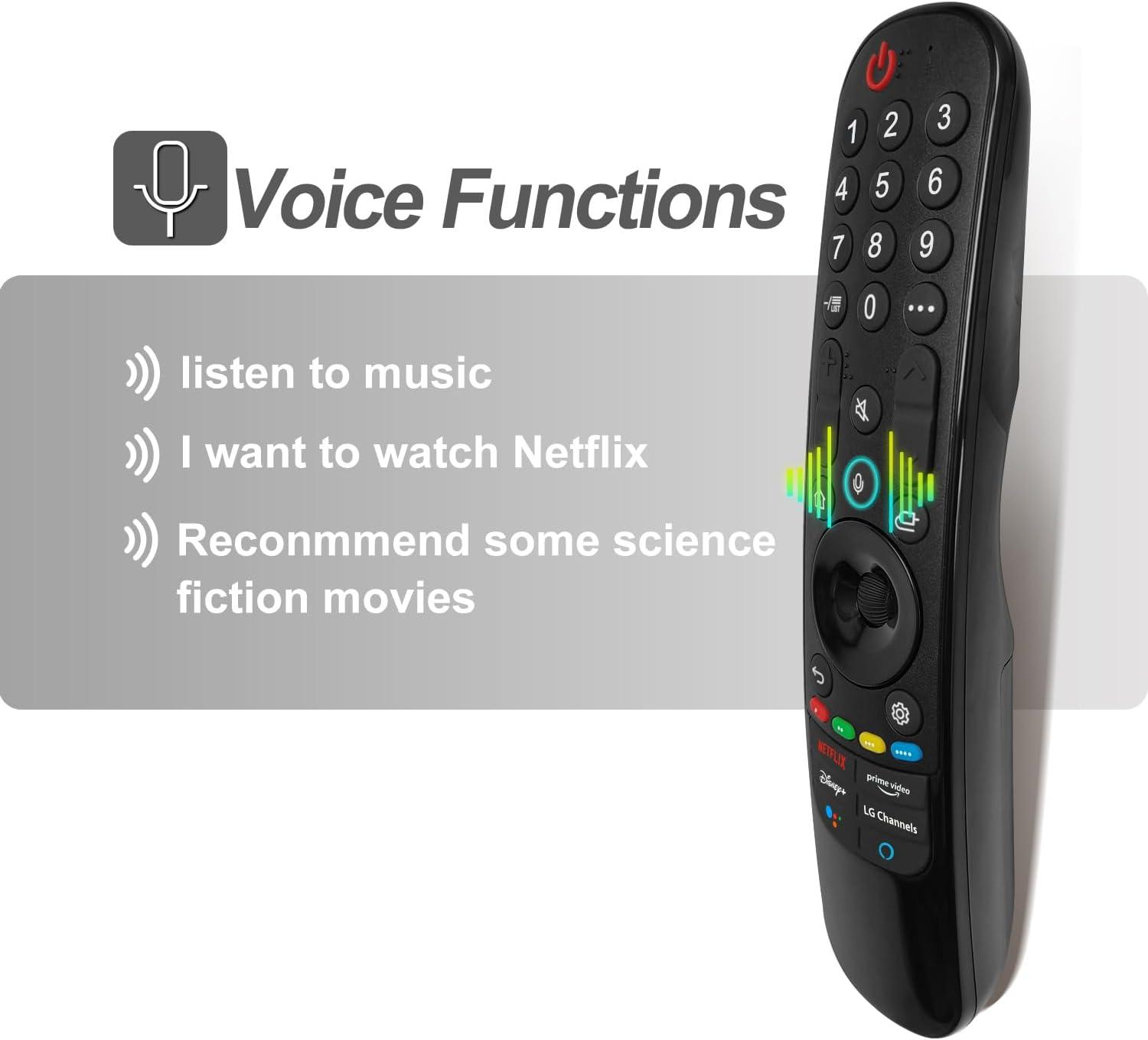 Black Voice Remote Control for LG Smart TV with Pointer and Voice Function