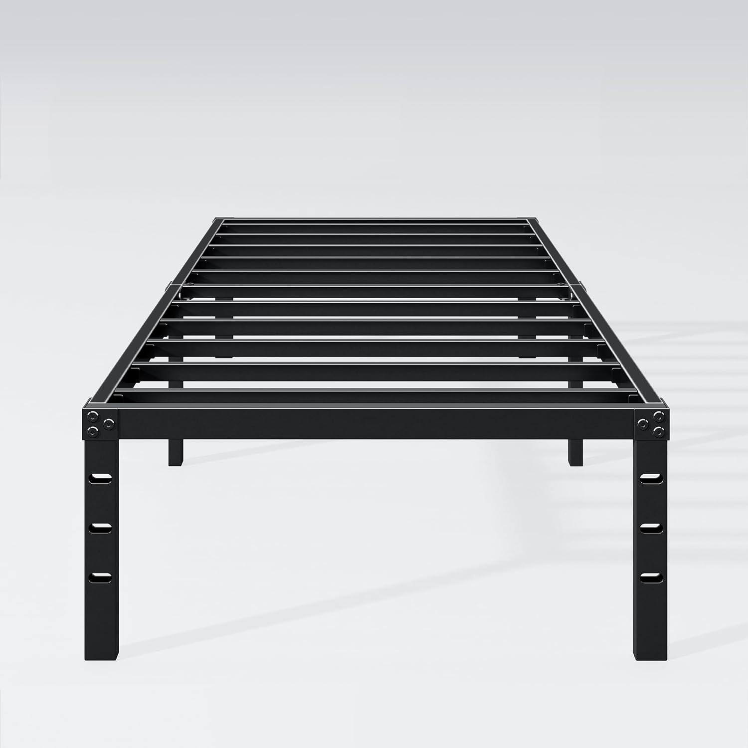 Mavesmog 14 inches Twin Size Bed Frames, Metal Twin Size Modern Mattress Platform Metal Bed Frame