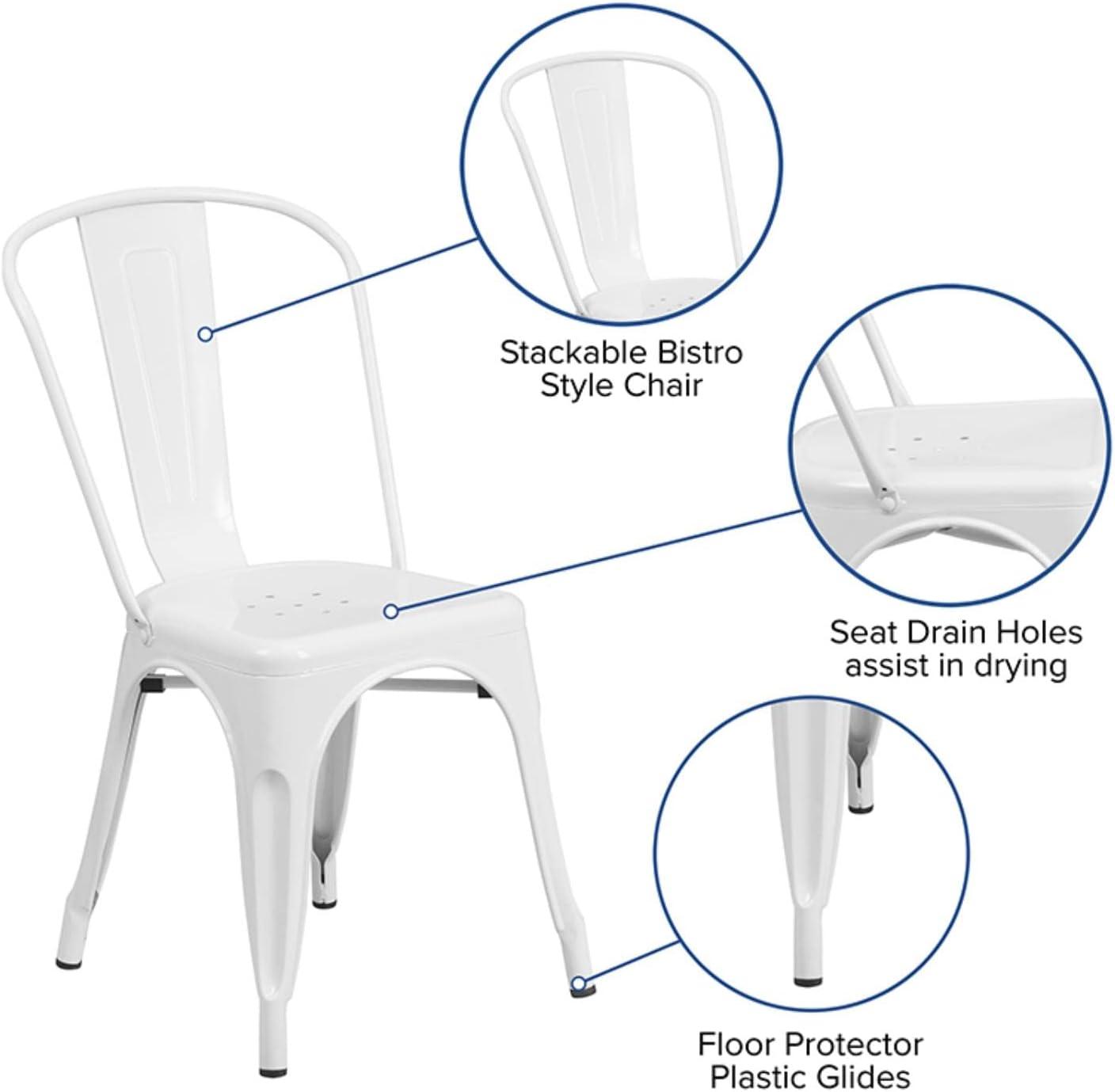 Flash Furniture Commercial Grade Metal Indoor-Outdoor Stackable Chair