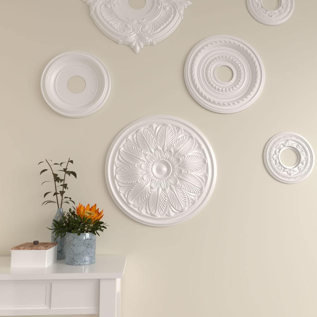 Ekena Millwork Endurathane Alexa Ceiling Medallion, 30 3/4"W x 21/14"H x 3 7/8"ID x 1 5/8"P (Fits Canopies up to 5 5/8"), Hand-Painted Pharaohs Gold Finish CM22BO