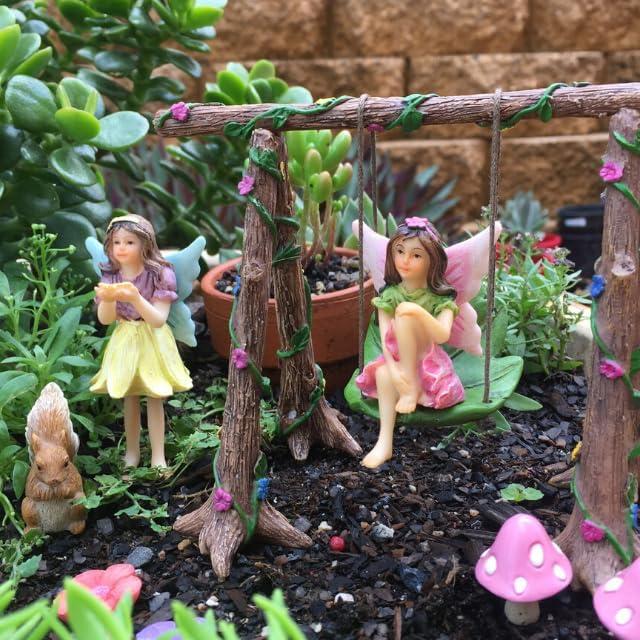 PRETMANNS Fairy Garden Accessories with Garden Fairy Figurines - Adorable Fairies for Fairy Gardens, Cute Fairy Garden Miniatures with a Fairy Furniture Kit C21